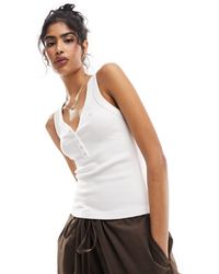 Abercrombie & Fitch - Top blanco sin mangas - Lyst