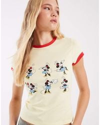 ASOS - Disney Ringer Baby Tee With Minnie Mouse Chart Print - Lyst