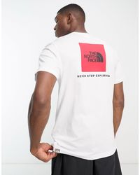 The North Face - Red box - t-shirt bianca con stampa sul retro - Lyst