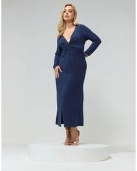 Yours Clothing - Knot Front Maxi Dress - Lyst