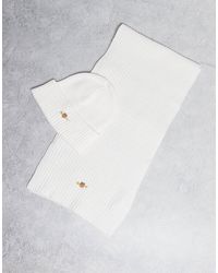 GANT - – geschenkset aus strickmütze und schal mit zopfmuster - Lyst