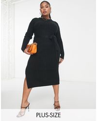 Brave Soul - Plus Eddie Knitted Dress With Slit - Lyst