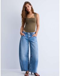 Stradivarius - Polyamide Bodysuit With Square Neckline - Lyst