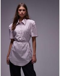 ASOS - Shoulder Pad Cinch Waist Polo Shirt - Lyst