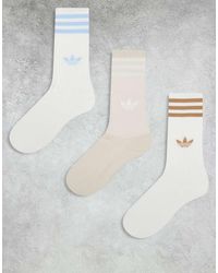 adidas Originals - Adicolor Trefoil 3 Pack Crew Socks - Lyst
