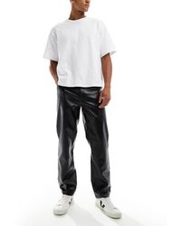 ASOS - Rechte Broek Van Imitatieleer - Lyst