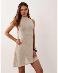 ASOS - Open Stitch Knitted Halter Neck Mini Dress - Lyst