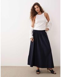 ARKET - Pure Cotton Pleated Maxi Skirt With Slit - Lyst