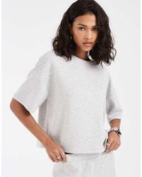 Pieces - Short Sleeve Slouchy Sweat Top Co-Ord - Lyst