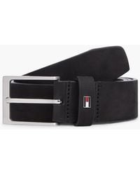 Tommy Hilfiger - Leather Enamel Flag Rectangular Buckle Belt - Lyst
