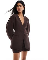 ASOS - Blazer Van Linnenmix Zonder Kraag En Met Ingenomen Taille - Lyst