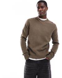 SELECTED - 100% Cotton Knitted Crew Neck Jumper - Lyst