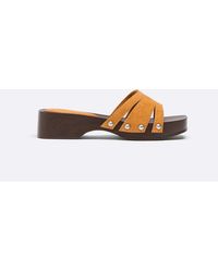 Stradivarius - – flache lederclogs - Lyst