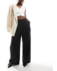 ASOS - Tailored Wide Leg Trouser With Asymmetric Buckle Detail - Lyst