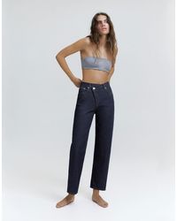 Pull&Bear - Straight-Leg Jeans With Crossover Waistband - Lyst