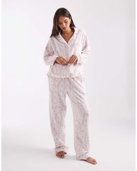 DKNY - Folded Notch Top And Pant Sleep Set - Lyst