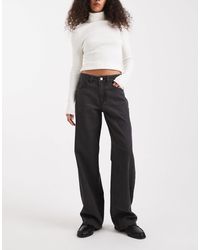 Vero Moda - Kirsa - jean droit à taille mi-haute - moyen délavé - Lyst