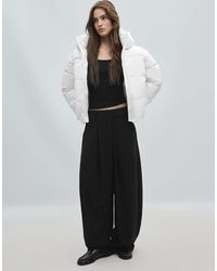 Stradivarius - Basic Gewatteerd Jack Met Capuchon - Lyst