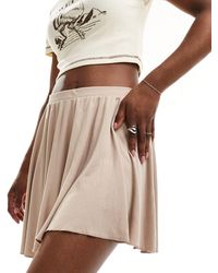 Monki - Super Soft Cupro Mini A-line Skirt - Lyst