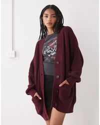 Monki - – oversize-strickjacke mit longline-schnitt - Lyst