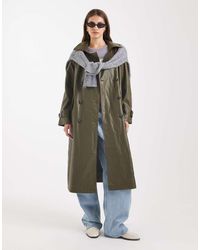 ASOS - Leather Look Trench Coat - Lyst