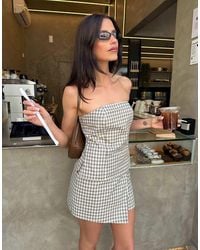 Labelrail - X Barbara Ines Check Bustier Co-ord Top - Lyst