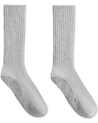 Oysho - Classic Ribbed Cotton Blend Socks For Yoga And Pilates - Lyst