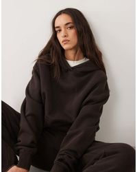 4505 - Sudadera Marrón De Corte Cocoon Extragrande Con Capucha De Tejido Grueso De Algodón De 440 G/M² Icon Rest Day De - Lyst