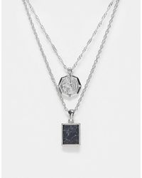 Reclaimed (vintage) - Collier unisexe à 2 rangs avec pendentif - Lyst