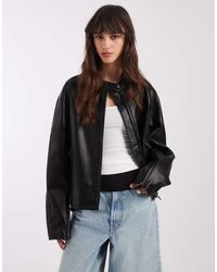 ASOS - Motorsport Leather Look Moto Jacket - Lyst