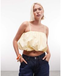 River Island - Poplin Bubble Hem Top - Lyst