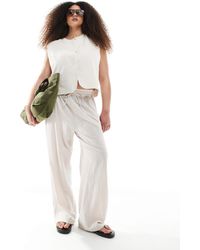 ONLY - Linen Mix Pull On Trousers - Lyst