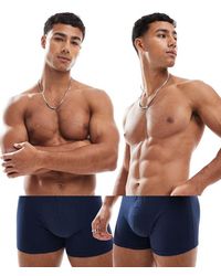 Jack & Jones - Pack De 2 Calzoncillos Con Cinturillas En Contraste De - Lyst