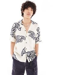 Dr. Denim - Madi Short Sleeve Relaxed Fit Summer Shirt With Navy Graphics - Lyst