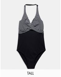 Figleaves - Tall Halter Swimsuit With Twist Detail - Lyst