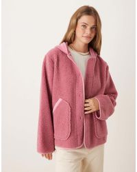 ASOS - Hooded Borg And Knit Mix Jacket - Lyst