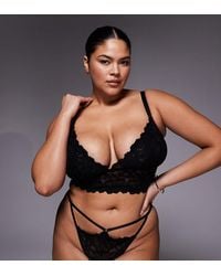 ASOS - Asos Design Curve Robbie Lace Cut Out Longline Bra - Lyst