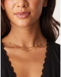 ASOS - Waterproof Stainless Steel Necklace With Flat Snake Chain And Star Details - Lyst