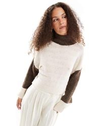 Vrg Grl - Fresh Face Contrast Sleeve Jumper - Lyst