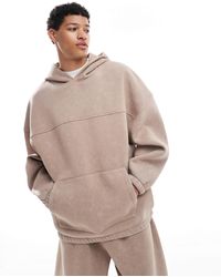 ASOS - Sweat à capuche d'ensemble ultra oversize - beige délavé - Lyst