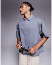 ASOS - Boxy Oversized Overhead Linen Look Shirt - Lyst