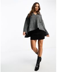 ASOS - Oversized V Neck Sweater With Side Split Detail - Lyst