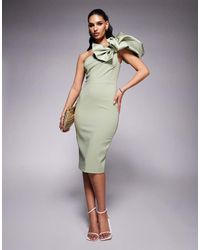 Lavish Alice - One Shoulder Detail Midi Dress - Lyst