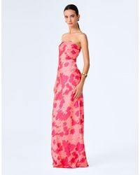 OMNES - Amdra Strapless Floral Satin Maxi Dress - Lyst