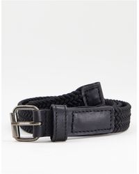 Bolongaro Trevor Woven Leather Belt - Black