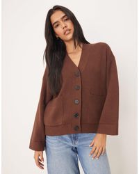 ASOS - Button Through Pocket Front Boyfriend Cardigan - Lyst