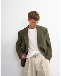 TOPMAN - Oversized Fit Deconstructed Seersucker Blazer - Lyst