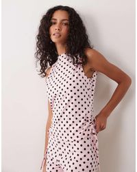 ASOS - Polka Dot Boat Neck Tie Side Top - Lyst