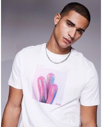 BOSS - Te_mextour - t-shirt classique à logo et imprimé cactus - Lyst