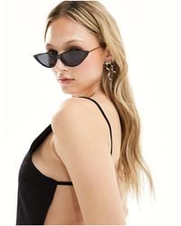 ASOS - Small Cat Eye Sunglasses With Metal Temple - Lyst